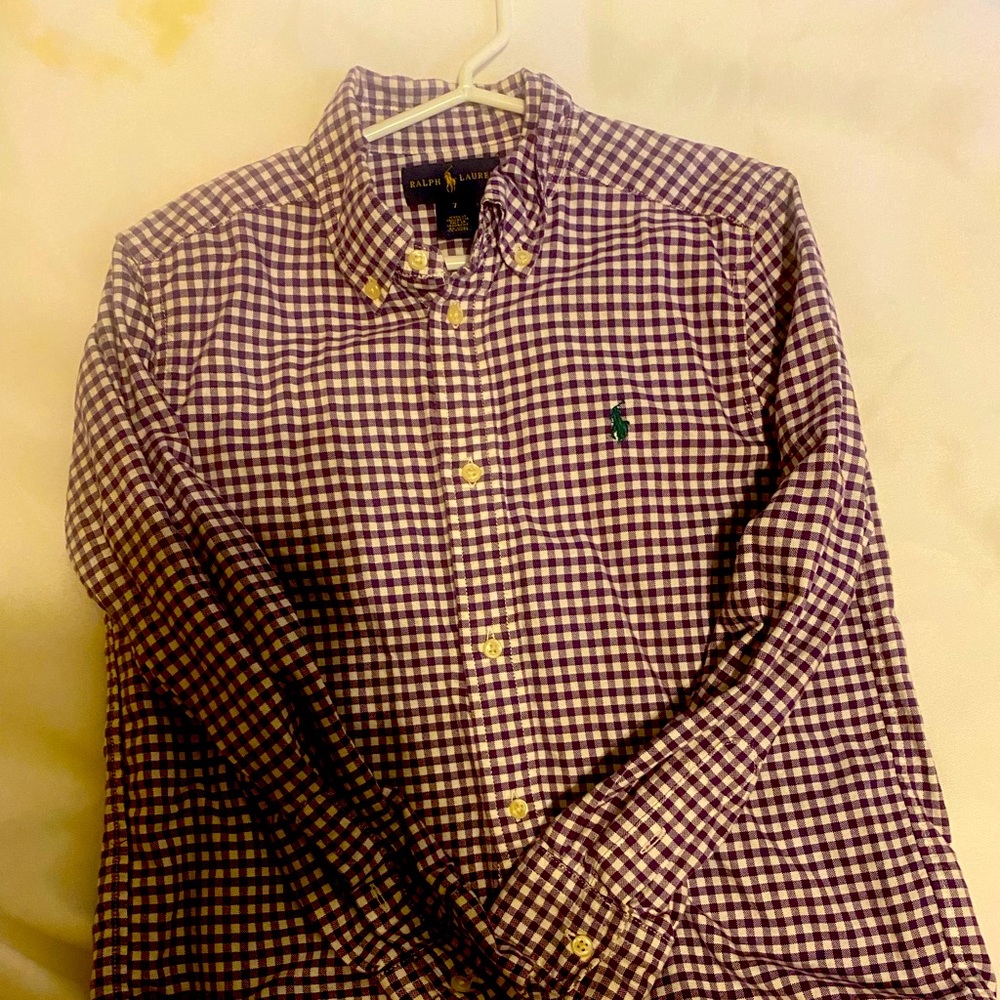 Ralph Lauren Button Down Boys Shirt Size 7